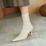 2025  Keep it heavy! Huge good-looking~ Classic black pointed-toed thin-heeled thin socks boots, high-heeled elastic short boots, single boots for women