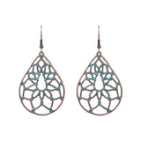 Geometric retro tassel openwork earrings