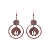 National Geometric Round Wooden Bead Earrings