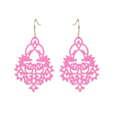 Multi-color leaf-shaped hollow earrings