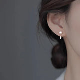 S925 silver needle simple pearl earrings