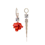 Red festive earrings