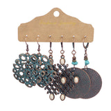 Tassel round hollow leaf earrings