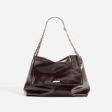 Niche design tote bag women's 2023 new high-end chain bag leather large-capacity commuter shoulder messenger bag