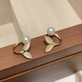 S925 Silver Needle Super Fairy Opal Fish Tail Earrings