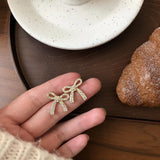 S925 silver needle delicate sweet bow earrings