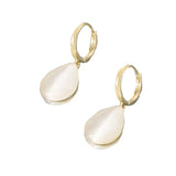 Stylish and simple double-sided opal drop earrings