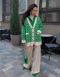 2025 New Popular, , ,  spring and autumn popular sweater cardigan jacquard medium and long cardigan knitted sweater