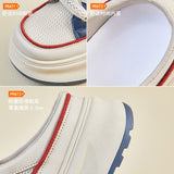 2025  summer half tray white shoes new Korean version ins female students thick sole heightening mesh breathable casual XW520