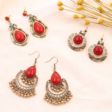 Rice bead round earrings