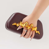 women's  new shoulder oblique span bag, special-shaped PU wrist bag, fashion wedding dinner clutch bag