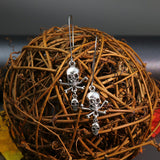 Horrible funny skull Halloween earrings