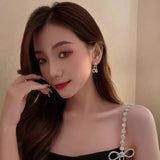 S925 Silver Needle Love Delicate Shiny Diamond Earrings