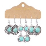 Geometric bohemian turquoise earrings