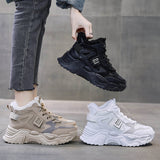Fleece high-top dad shoes women's popular winter new Korean version warm sports shoes student ins cotton shoes K819-5
