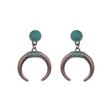Retro earrings geometric turquoise tassel earrings