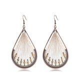 Fashion drop-shaped hand-woven retro earrings