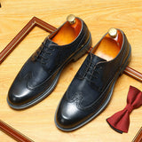 2025 Xiaohongshu same business dress leather shoes men's genuine leather handmade men's shoes soft cowhide British engraved block wholesale