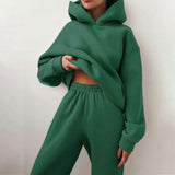 MOMENTLOVER New 's new women's cross-border autumn sweater set, solid color casual fashion sports trousers two-piece set