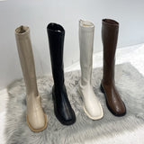 2025  boots women's Martin boots popular new mid-heel boots but knee Internet celebrity high boots velvet knight boots