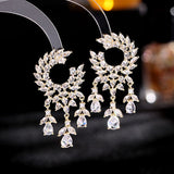 Zircon tassel olive branch Earrings