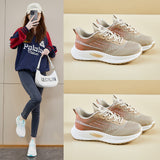 ins tide Korean version of flying woven sports shoes for women's  spring new student running casual shoes to increase the height of street shooting Q1005