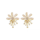 S925 Silver Needle Flower Pearl Earrings