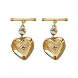 S925 Silver Needle Star Heart T-shaped Earrings