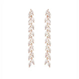 S925 silver needle fashion wheat ear crystal glass earrings