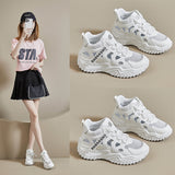 2025  Korean version of the new dad shoes women  summer hollow breathable student sports shoes casual shoes thick sole heightening Z307