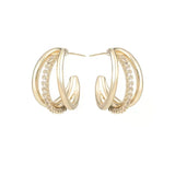 S925 silver needle fashionable metal C-shaped earrings