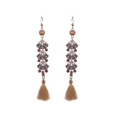 Exaggerated retro wooden earrings