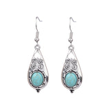 Turquoise earrings with wind flowers and water drops