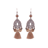 Female retro drop national wooden earrings