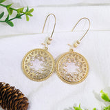 Pearl gold geometric earrings