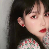 S925 silver needle pomegranate lovely simple exquisite earrings