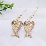 Pearl gold geometric earrings