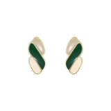 S925 silver pin contrast geometric earrings