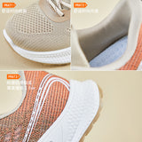 ins tide Korean version of flying woven sports shoes for women's  spring new student running casual shoes to increase the height of street shooting Q1005