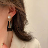 Trapezoidal design acrylic geometric earrings
