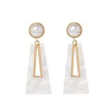 Trapezoidal design acrylic geometric earrings