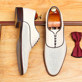 2025 Business casual shoes men's cowhide hollow breathable leather shoes simple men's British breathable soft surface soft sole men's shoes export