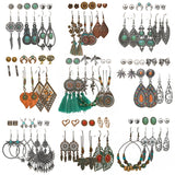 Retro geometric alloy tassel earrings