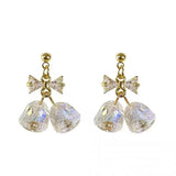 Bowknot Retro S925 Silver Needle Earrings