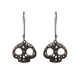 Horrible funny skull Halloween earrings