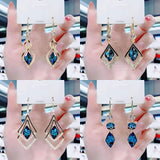Geometric crystal opal earrings