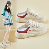 2025  summer little white shoes new Korean version ins female students thick sole heightening mesh breathable casual board shoes HY322