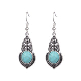 Turquoise earrings with wind flowers and water drops