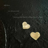 S925 silver needle peach girl lovely multicolor love resin earrings