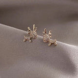Fashion simple small and cute Christmas deer earrings